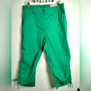 Chico's (Size 1.5/M/10) Vibrant Green Cool Cotton Cropped Basic Pants (NEW-NWT)